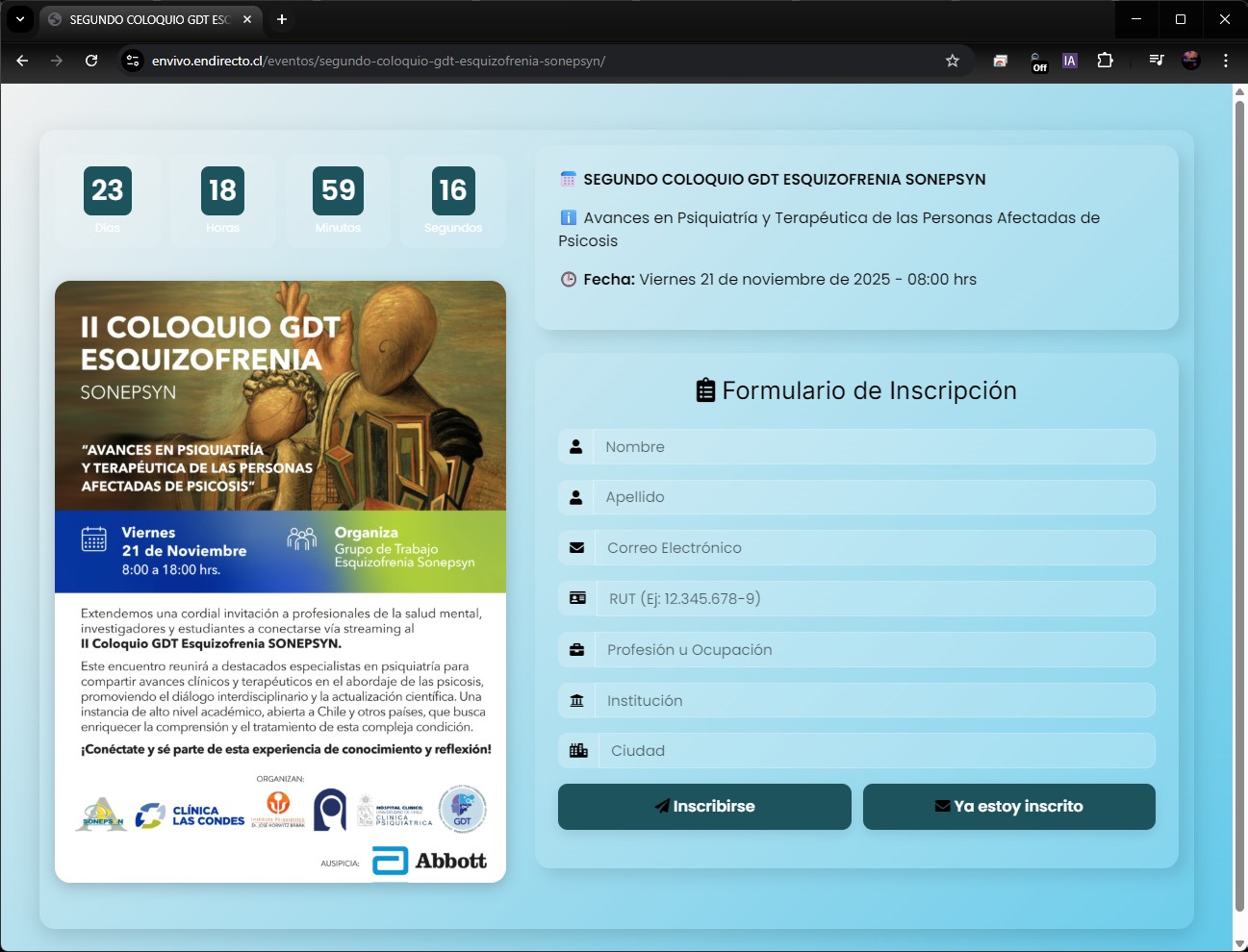 Ejemplo de landing con correos automáticos